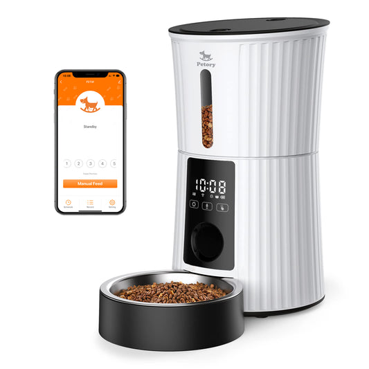 Petory Smart Wi-Fi 4L Automatic Cat Feeder with Voice Recorder for Cats and Small Dogs