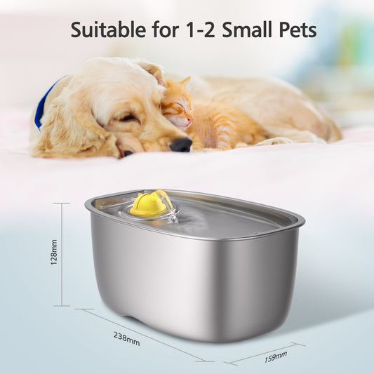 WF06 Automatic Stainless Steel Pet Water Fountain, 2L