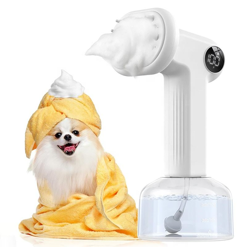 PATPET Automatic Foaming Dog Bath Brush Soft Massage Shampoo Dispenser For Pets