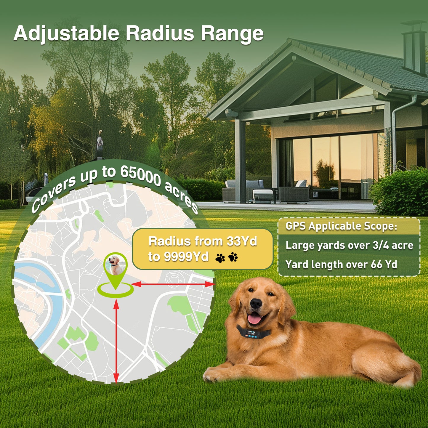 PUPKIDS Wireless Dog Fence System Electric Fence for Large Yards Wireless Fence Only Outdoor Use