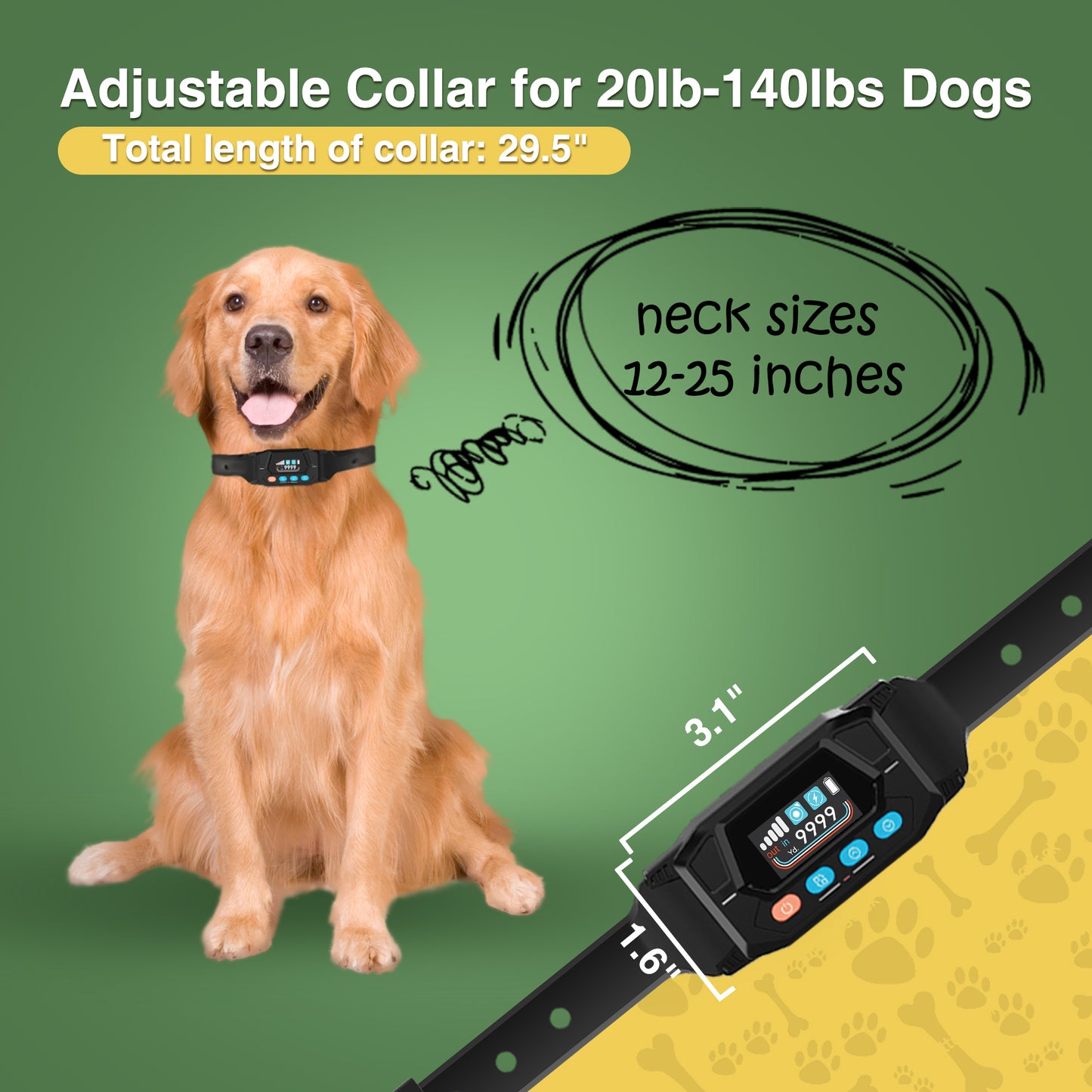 PUPKIDS Wireless Dog Fence System Electric Fence for Large Yards Wireless Fence Only Outdoor Use
