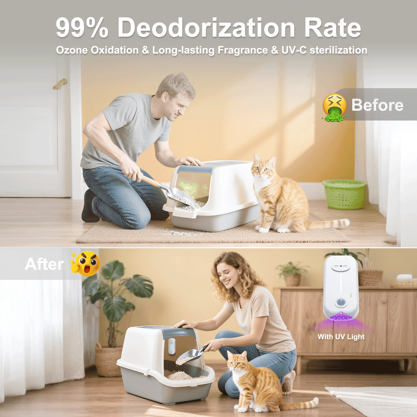 Petory Cat Litter Deodorizer Odor Eliminator 99.9%