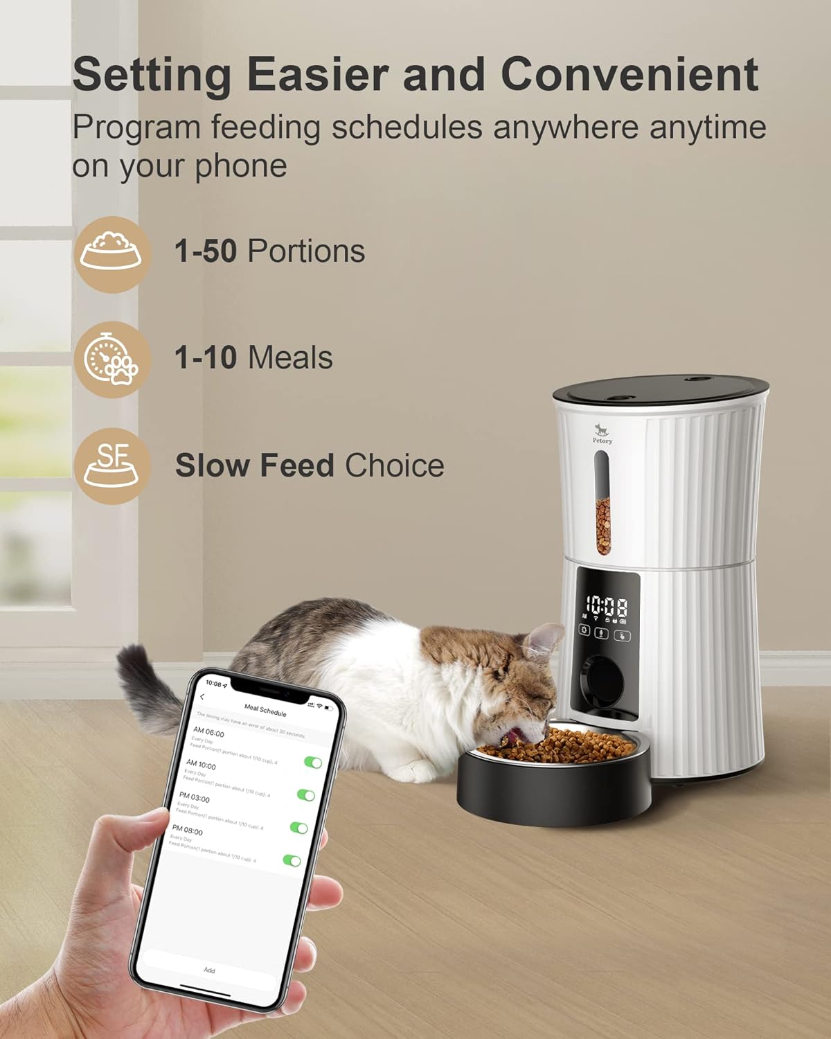 Petory PF01 WIFI Automatic Cat Feeders for Cats and Dogs