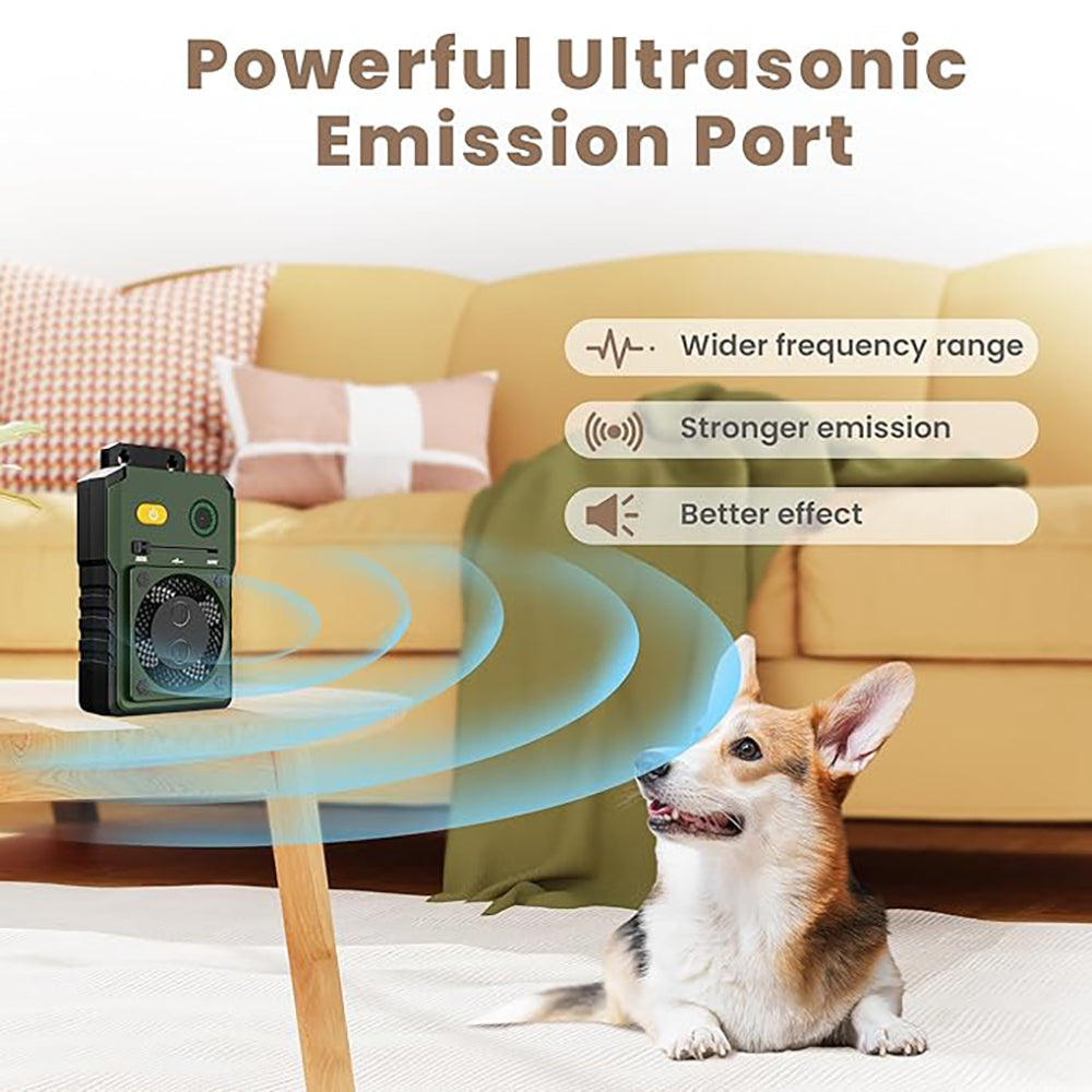 ZLOLEN Rechargeable 50ft Ultrasonic Dog Bark Control Device with 2 Sonic Emitters