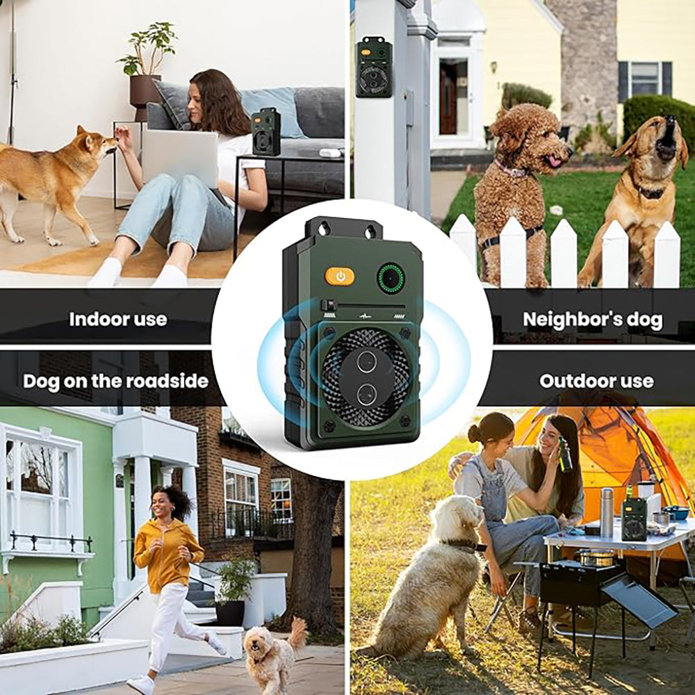 ZLOLEN Rechargeable 50ft Ultrasonic Dog Bark Control Device with 2 Sonic Emitters