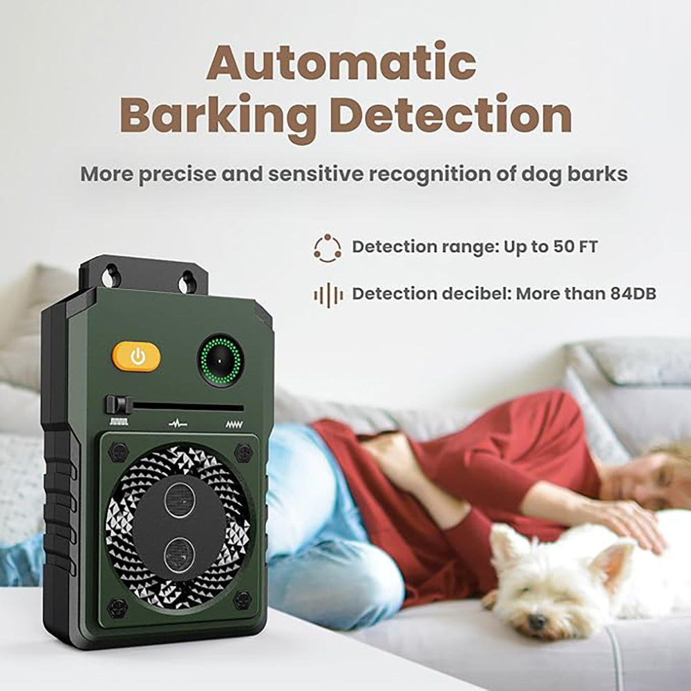 ZLOLEN Rechargeable 50ft Ultrasonic Dog Bark Control Device with 2 Sonic Emitters