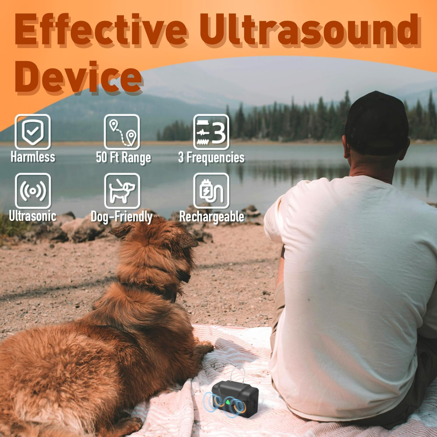 PUPKIDS 3 Modes Ultrasonic Dog Anti Barking Device for Indoor & Outdoor Use