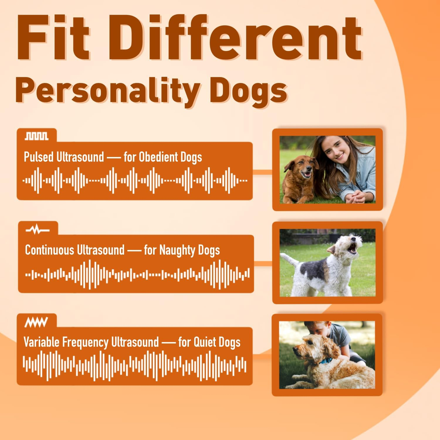 PUPKIDS 3 Modes Ultrasonic Dog Anti Barking Device for Indoor & Outdoor Use