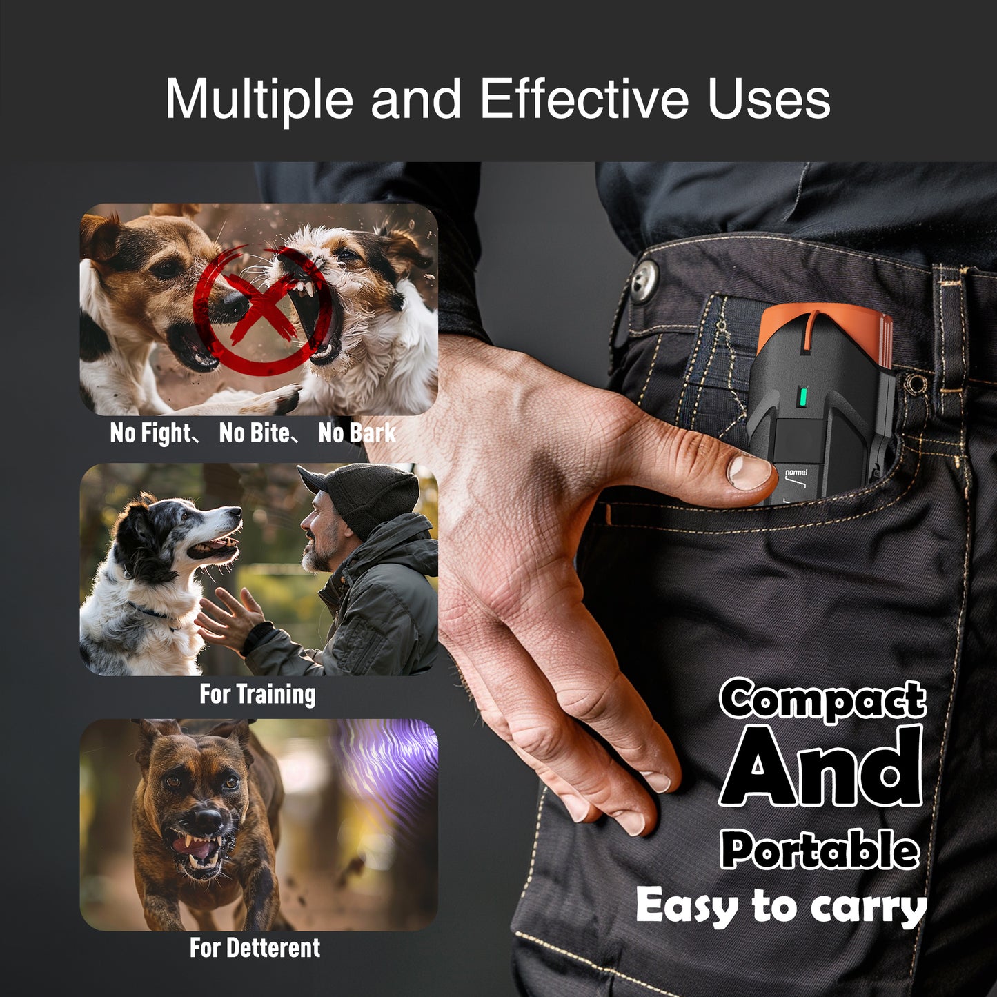 Patpet 32ft Ultrasonic Dog Anti Barking Device with Led Flashlight