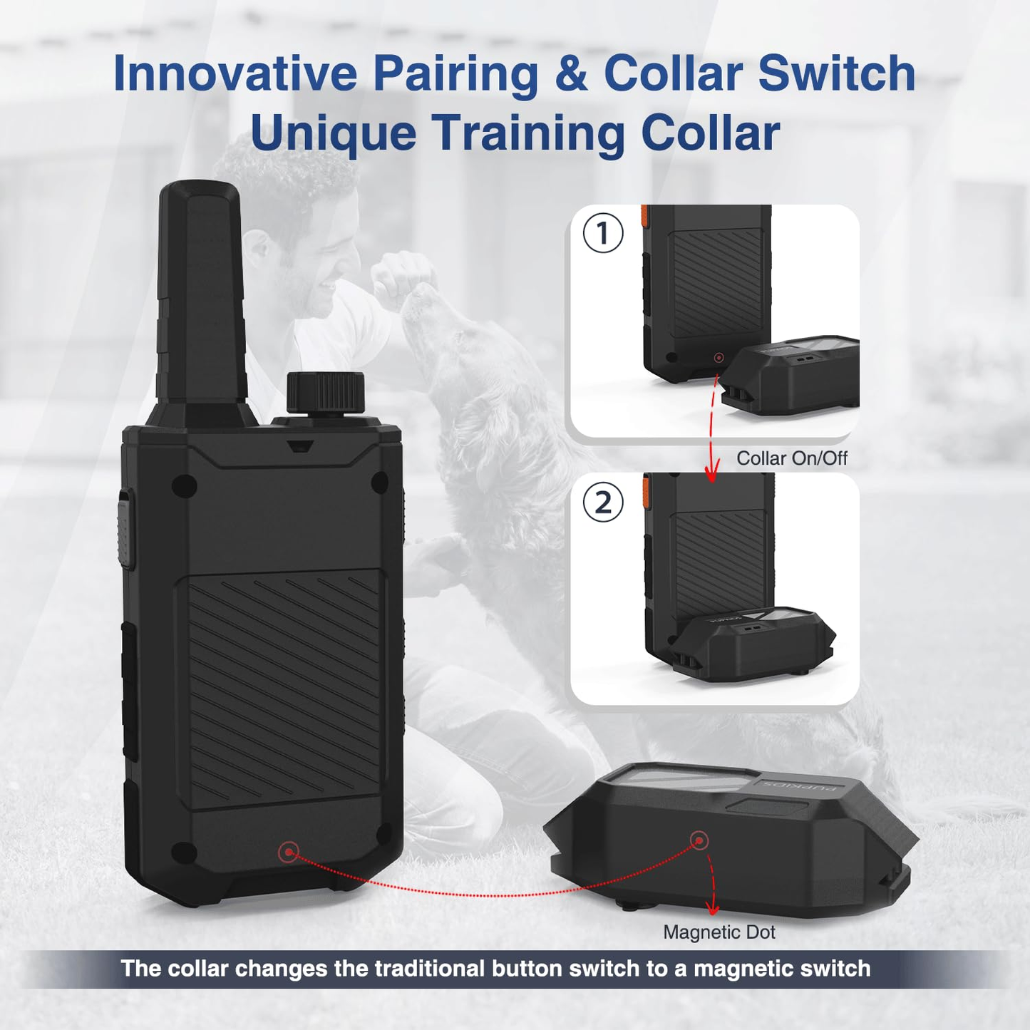 PUPKIDS Dog Training Collar with 4 Powerful Modes - 4200FT E Collar for Dogs Training